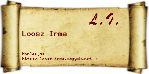 Loosz Irma névjegykártya